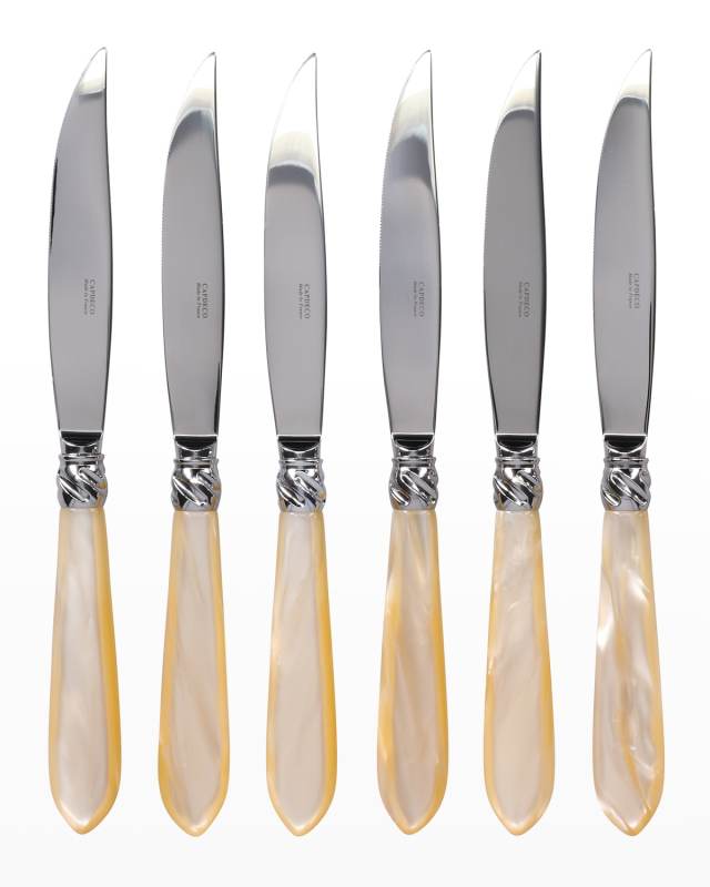 Diana 6-Piece Steak Knives, Pearl